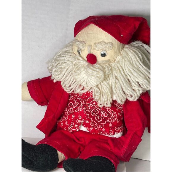 Primitive handmade? Muslin stuffed Santa 15.5” tall. - Picture 12 of 12